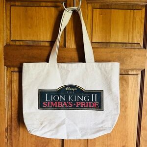 Disney The Lion King II Simba's Pride vintage Canvas Tote purse bag Cream